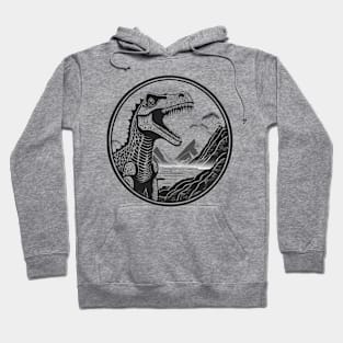 Dinosaur monochrome illustration Hoodie